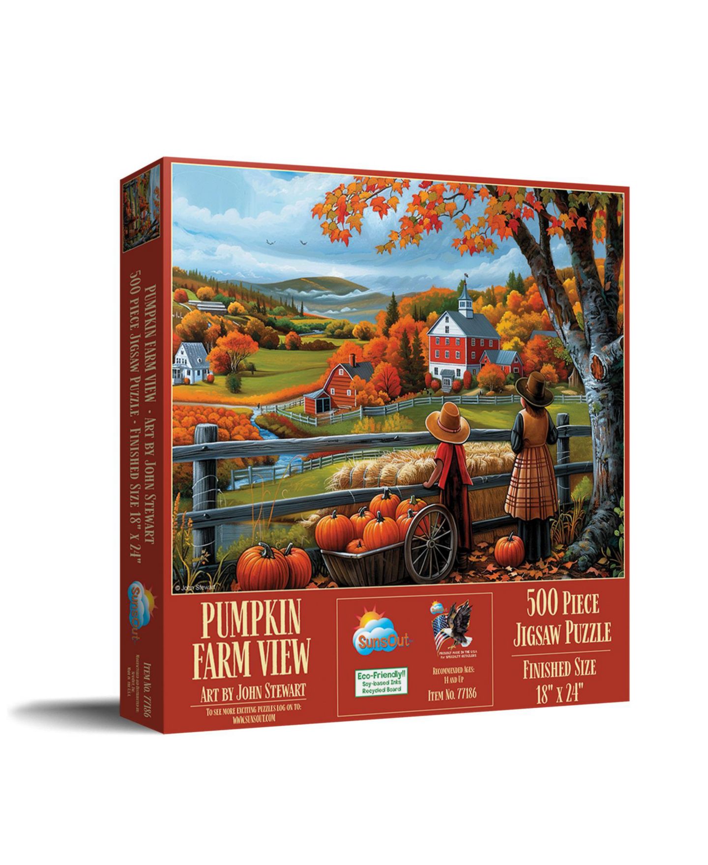 Детский пазл SunsOut Pumpkin Farm View 500-Piece Jigsaw Puzzle, от 15 лет — фото 1