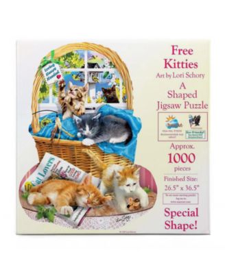 Free Kitties 1000 piece Jigsaw Puzzle for Adults Special Shape