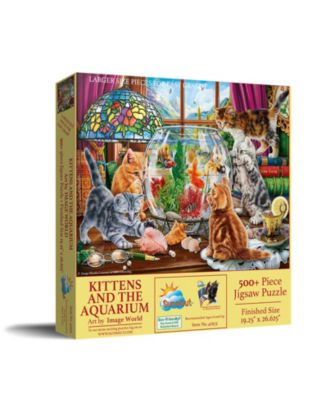 Kittens and the Aquarium 500 piece Jigsaw Puzzle for Adults Large Pieces