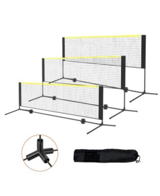 Adjustable Badminton and Volleyball Net, ft Foldable Pickleball Net with Poles, Stand and Carry Bag for Backyard Indoor Outdoor