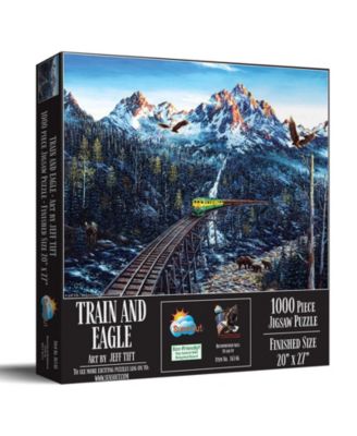 Train and Eagle 1000 piece Jigsaw Puzzle for Adults