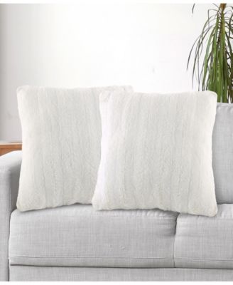 Plush Reversible Faux Fur 2-Pack Decorative Pillow, 26" x 26"