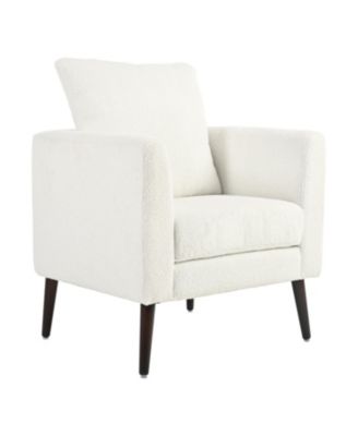 Teddy Fabric Accent Armchair with Waist Pillow for Living Room/Bedroom