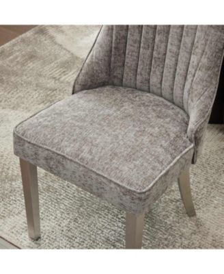Chenille Dining Chairs Set of 2 (Gray)