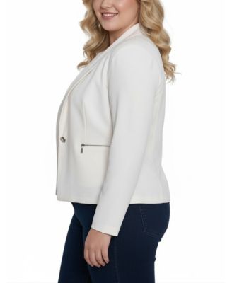 Plus Size Long Sleeve Crepe Blazer