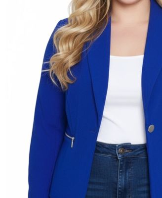 Plus Size Long Sleeve Crepe Blazer
