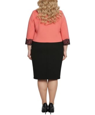 Plus Size Long Sleeve Ponte Cropped Jacket