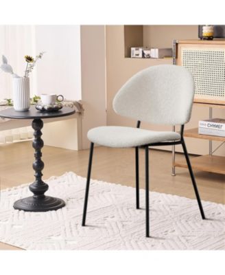 Boucle Dining Chairs - Set of 4 White