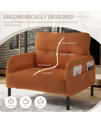 Corduroy Wide Seat Chair - Living Room/Bedroom