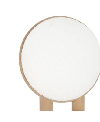 Polyester Beige Fabric Dining Chair with wooden frame (Set of 2)-Natural