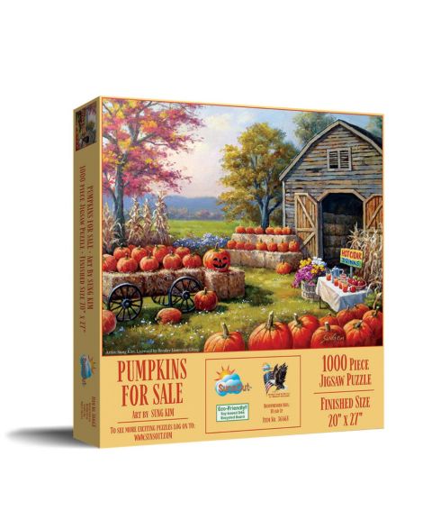Детские игрушки SunsOut Pumpkins for Sale Halloween Interlocking 1000-Piece Jigsaw Puzzle, Ages 15+