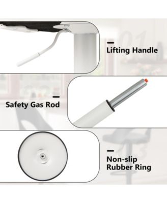 Bar Stools Set of 4 w/Enlarged PU Leather Seat Footrest Swivel Bar Chairs