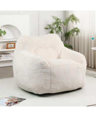 Bean Bag Sofa with Armrests High-Density Foam Stuffed Lazy Sofa for Adults Removable Cover