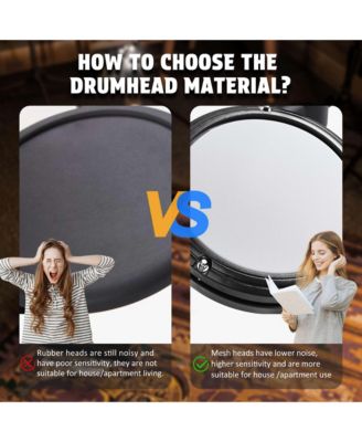 Electric Drum Set Adult Digital Silent Drum Kit 8" w/ Throne Beginner for Apartment