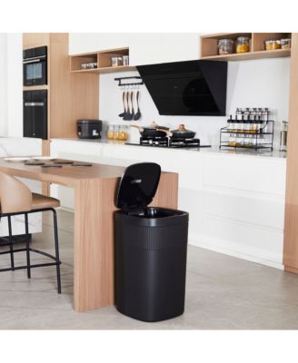 13 Gallons Automatic Kitchen Trash Can, 50 Liters Touchless Motion Sensor Trash Can Black Plastic