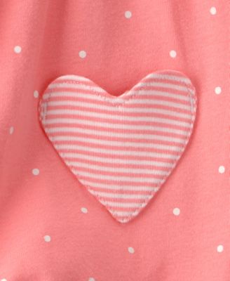 Baby Girls' Heart Pocket Flutter-Sleeve Romper