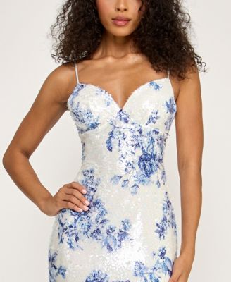 Juniors' Spaghetti Straps Sweetheart Dress