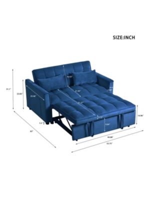 3-in-1 Sleeper Sofa Velvet Futon with Adjustable Backrest