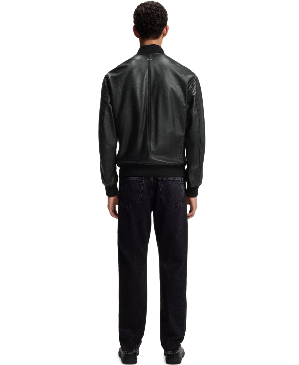Boss by Hugo Men's Leather Bomber Jacket
