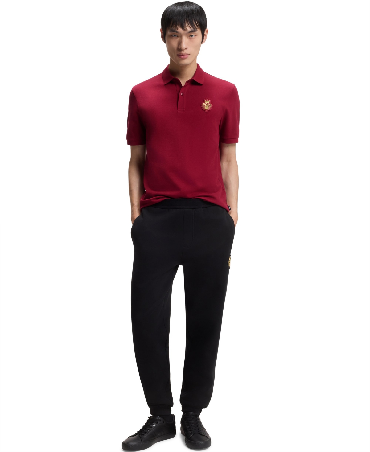 Boss by Hugo Men's Cotton-Pique Logo Artwork Polo Shirt