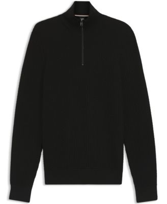 Men's Quarter Zip Cotton Sweater