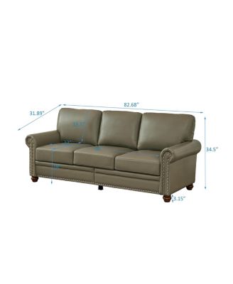Classic Living Room Nails Sofa Faux Leather