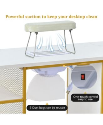 Marbling Texture Nail Table with Downdraft Vent