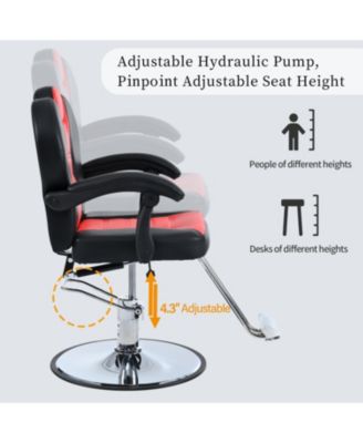  Reclining Barber Chair with Hydraulic Pump and 360