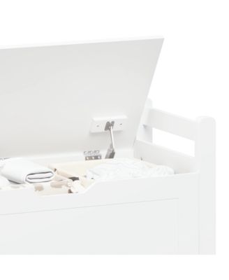 Kids Toy Organizer Chest White Wood Storage Trunk