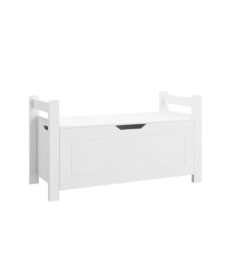 Kids Toy Organizer Chest White Wood Storage Trunk