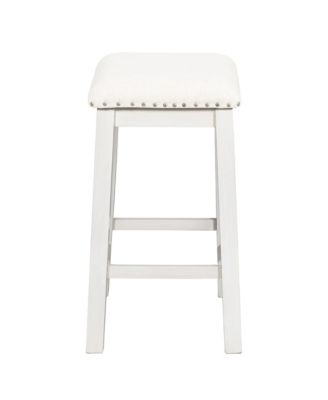 Streamdale 5 Pieces Counter Height Rustic Farmhouse Dining Room Wooden Bar Table Set with 2 stools and 2 Chairs, White