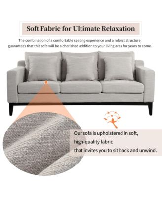 Mira Comfy 3-seat Sofa with Wooden Legs, Modern for Living Room and Study