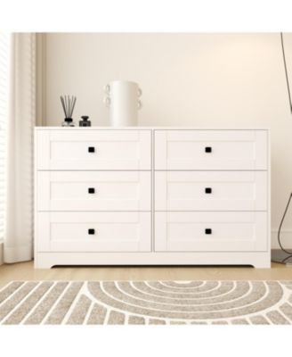 Streamdale Chest Of Drawer with 6 drawers white color farm door