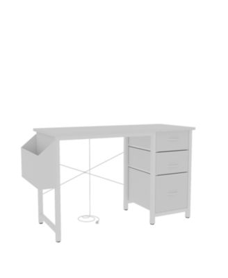  47" Office Desk with Power Outlet, Storage, and Reversible Design