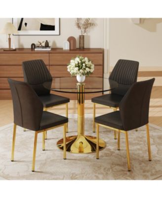 35" Glass Round Dining Set
