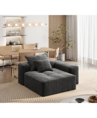 Modern Chenille Modular Sectional Sofa with Pillows