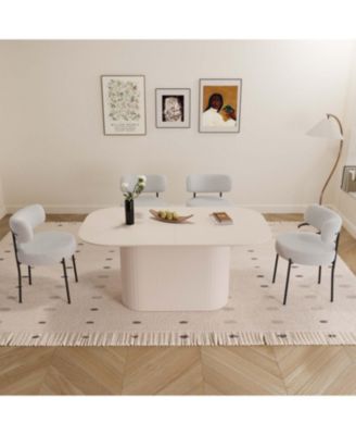 63"   Dining Table & 4 Cushioned Chairs