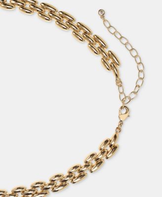 Gold-Tone Panther Link Collar Necklace, 16" + 3" extender