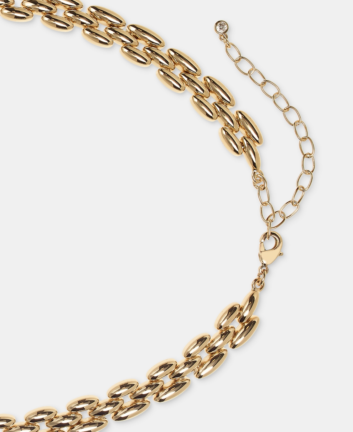 On 34th Gold-Tone Panther Link Collar Necklace, 16" + 3" extender, Macy's Exclusive
