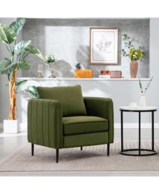 Velvet Accent Chair with Metal Legs