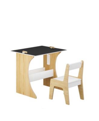Kids Wooden Table & Chair Set - Convertible Tabletop