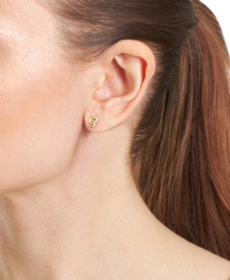 Cubic Zirconia Snake Stud Earring