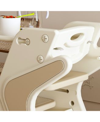 Adjustable Height High Chair with 5-Point Harness & Tray