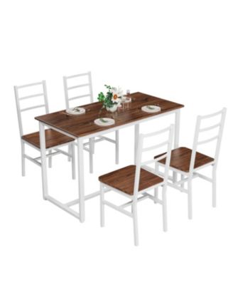 5-Piece Dining Table Set for 4, Space-Saving Design