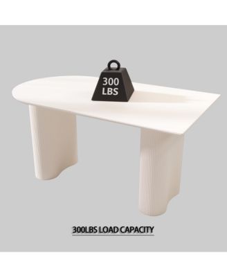 63" Cream MDF Dining Table & PU Chair Set