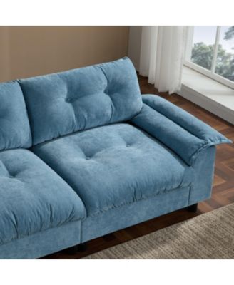 L-Shape Sectional Sofa w/ Ottoman, Charging, Cup Holder, Storage