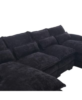 Streamdale Chenille U-Shaped Sofa (Oversized, 4-Seater)
