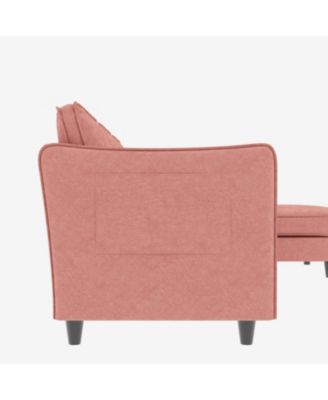 107.8" 3 Seater L-Shaped Sofa Couch with Ottoman & Pockets