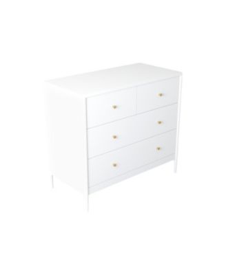 Streamdale White 4-Drawer Kids Dresser - Toddler Bedroom/Nursery Storage