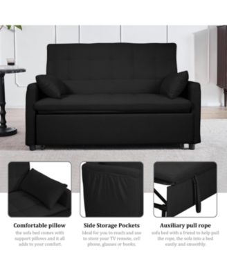 61" Fabric Sofa Bed - Storage, Adjustable, Indoor/Outdoor